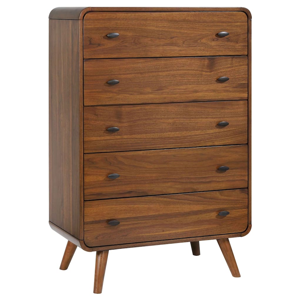 Robyn Contemporary Wood 5-drawer Bedroom Chest Dark Walnut