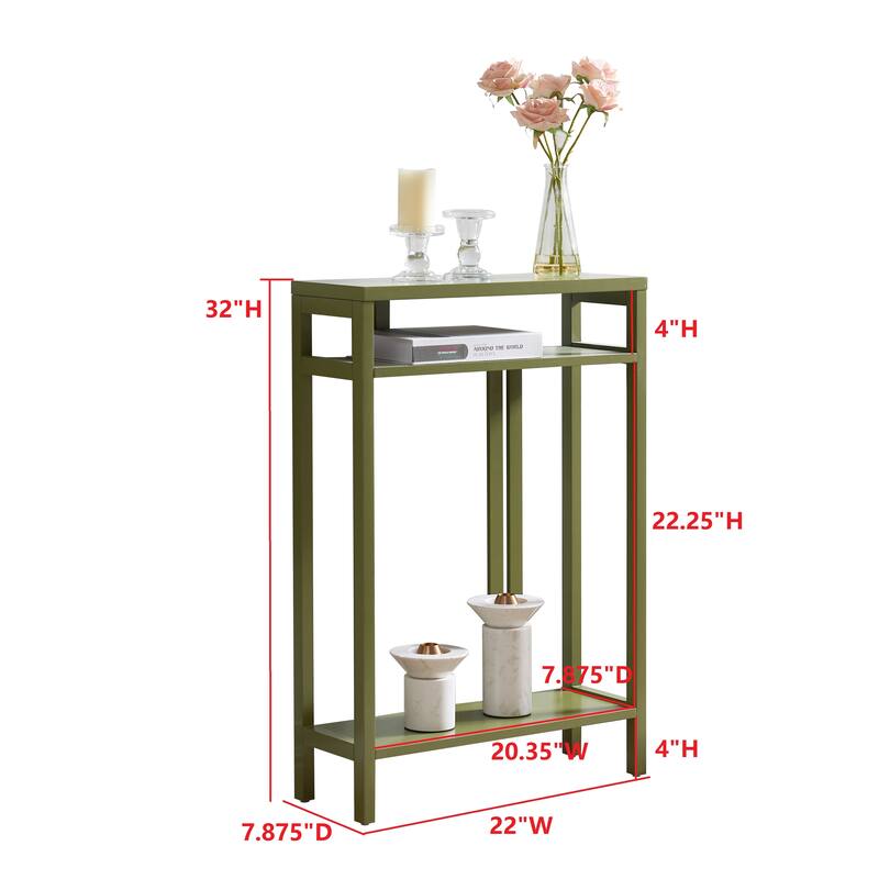 Bisbee Wood 22-inch Console Table with Two Shelves - 22"L x 8"W x 32"H