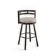 preview thumbnail 1 of 9, Amisco Render Swivel Counter Stool Cream Faux Leather / Dark Brown Metal