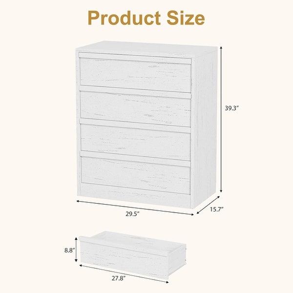 dimension image slide 2 of 7, 30" 3 Drawer Nightstand, Modern Bedside Table with Storage, Natural Oak
