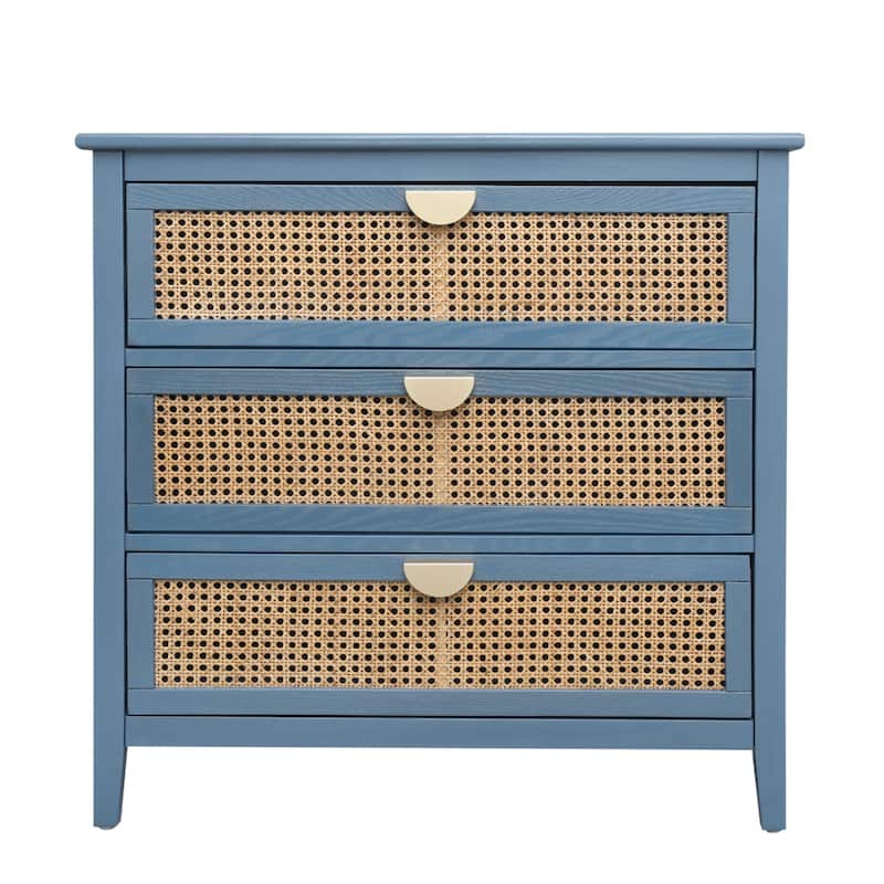 3 Drawer Cabinet Natural rattan living room and study