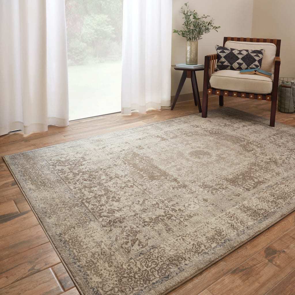 Alexander Home Kendrick Distressed Medallion Area Rug