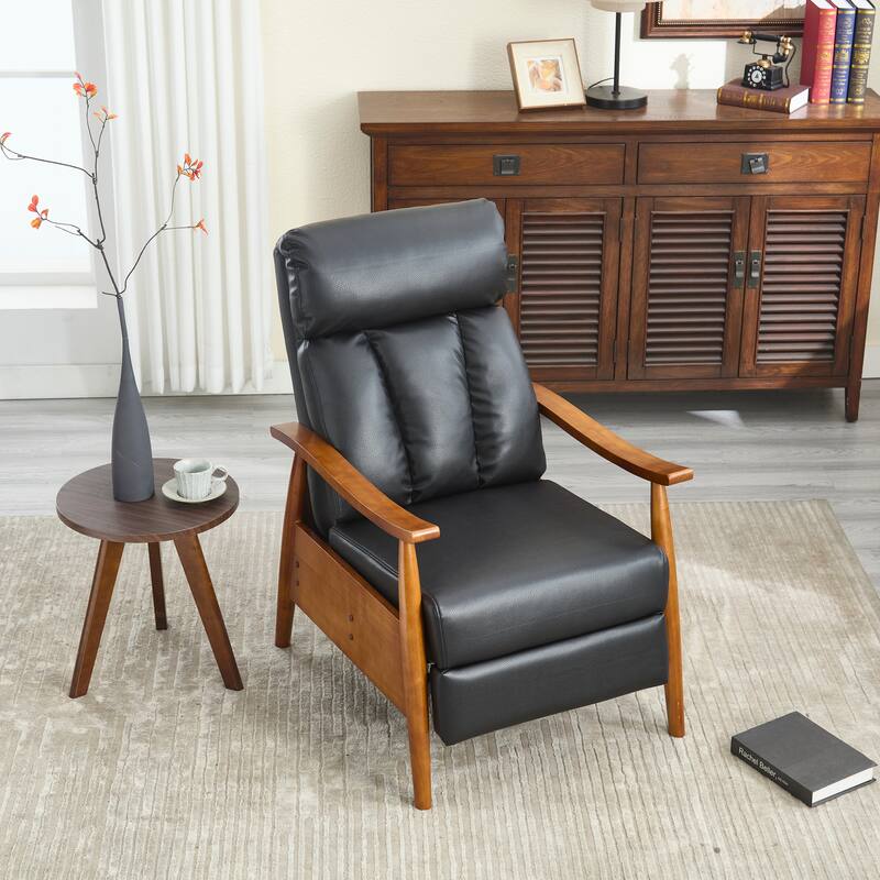 Modern 26.38" Upholstered Adjustable Chaise Lounge Chair with Wood Frame for Living Room