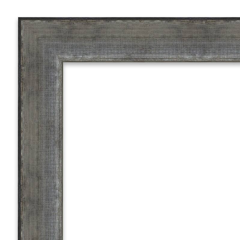 Beveled Wood Bathroom Wall Mirror - Forged Pewter Frame - Forged Pewter