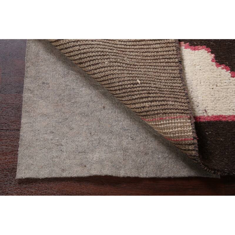 Modern Abstract Moroccan Oriental Area Rug Hand-knotted Wool Carpet - 5'11" x 9'10"