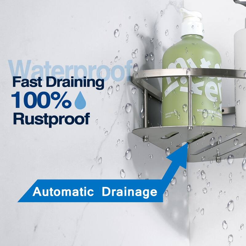 2-Pack 304 Stainless Steel Wall Mounted Corner Shower Caddy