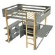 preview thumbnail 31 of 37, Full Size Solid Wood Loft Bed With Built-in Storage Cabinet and Cubes, Foldable desk