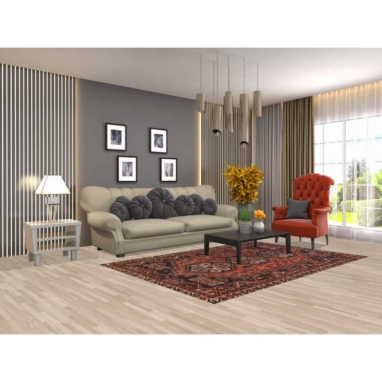 Hand-knotted Vegetable Dye Qashqai Persian Antique Area Rug - 5'0"x 7'7"