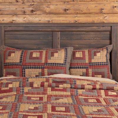 Red Rustic Bedding VHC Millsboro Sham Cotton Patchwork