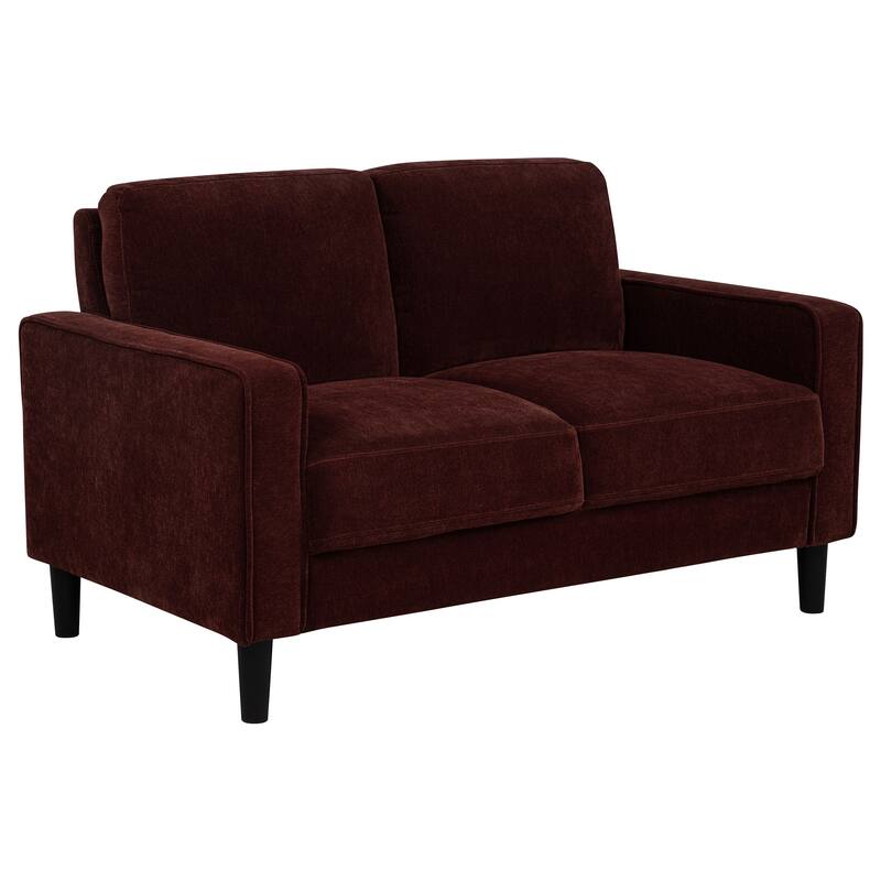 Ruth Fabric Upholstered Track Arm Loveseat - Rust