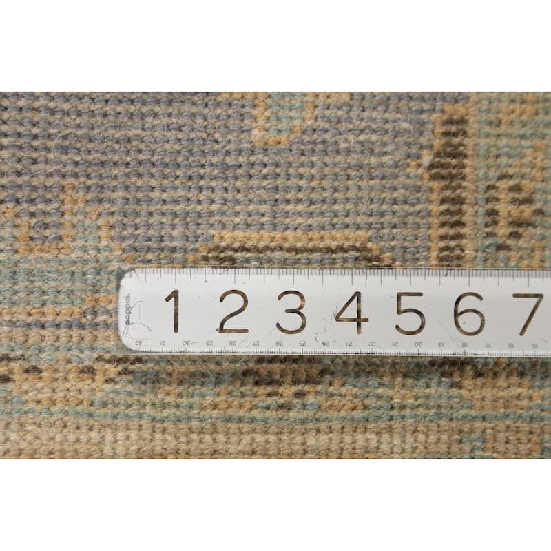 Light Blue Oushak Oriental Rug Handmade Wool Carpet - 4'2"x 5'11"