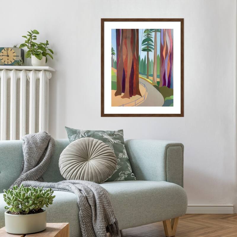 Farewell Sequoia by Melba Browne Wood Framed Wall Art Print - Carlisle Brown Narrow
