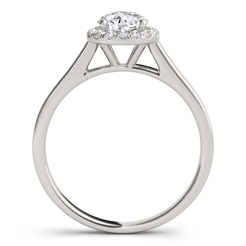 Auriya 14k-White Gold Lab Grown Round Diamond Halo Engagement Ring 0.50 to 5.00 ct. tw. (F-G VS)