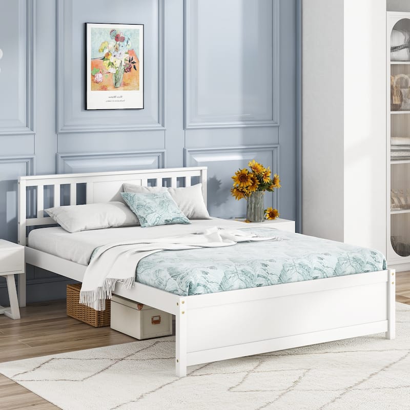 Gymax Twin / Queen / Full Size Bed Frame w/ Headboard Wood Slat - Full