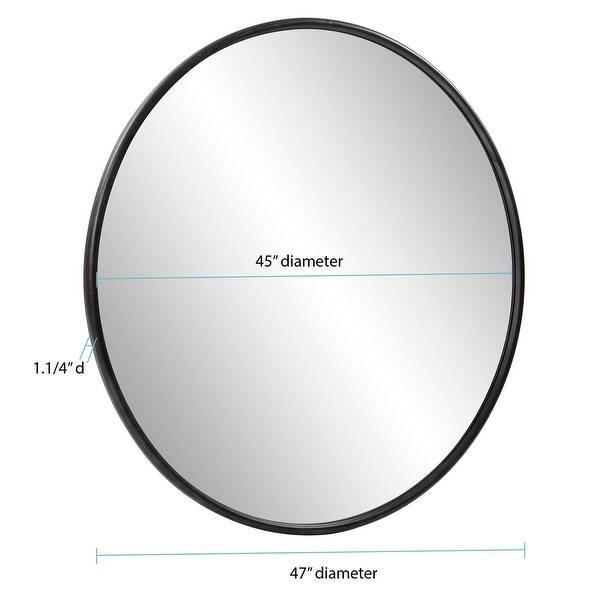 dimension image slide 0 of 2, Allan Andrews Round Contemporary Wall Mirror with Vintage Matte Finish - 47"D