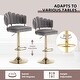 preview thumbnail 29 of 36, HOMEFUN Velvet Swivel Adjustable Height Scallop Bar Stools With Footrest(set of 2)