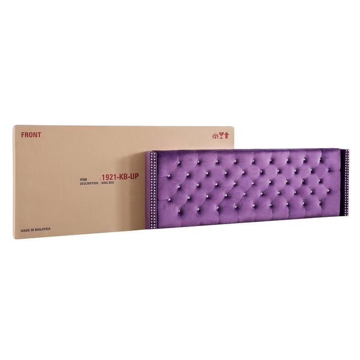 Julie Tufted Upholstered Low Profile King Panel Bed