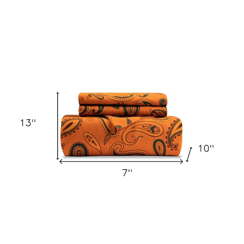 HomeRoots Pumpkin Queen Cotton Blend Thread Count Washable Duvet Cover Set