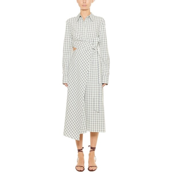 tibi wrap midi dress