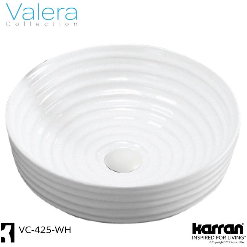 Karran USA VC-425 Valera 16-1/8" Circular Vitreous China Vessel
