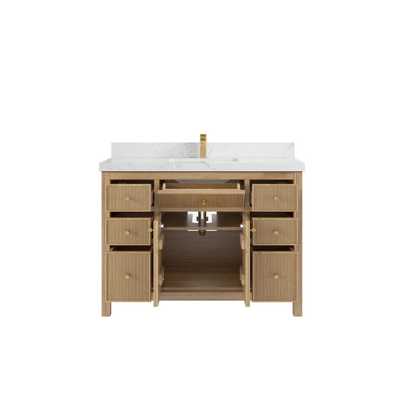 Willow Collections 48 in. W x 22 in. D Sonoma Teak Single Sink Bathroom Vanity with Countertop