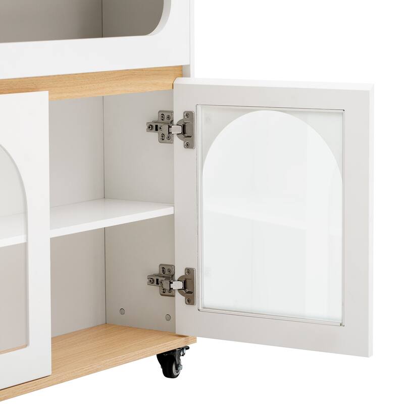 Extendable Dining Table & Rolling Kitchen Island Combo with Folding Top, Drawers & Power Outlet