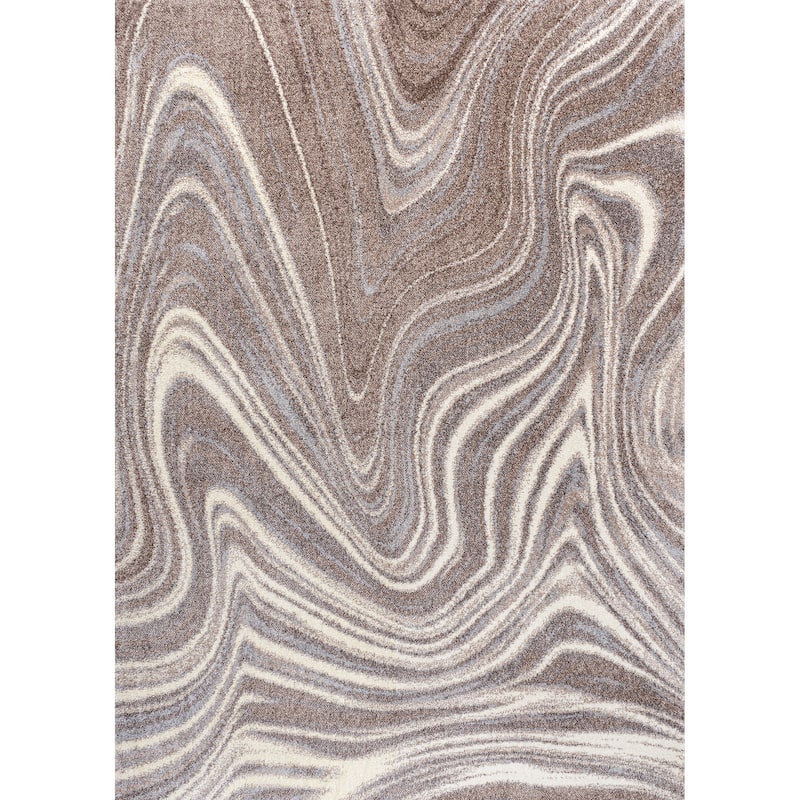 JONATHAN Y Zoe Contemporary Glam Abstract Marble Area Rug - 5 X 8 - Brown/Cream