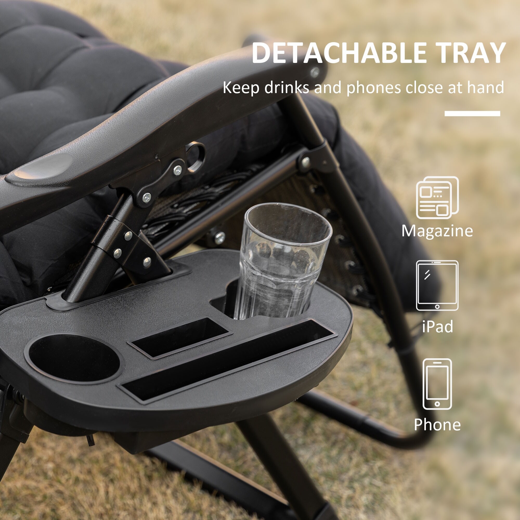 Zero gravity chair cup holder attachment hot sale