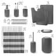 preview thumbnail 25 of 68, Clara Clark 23 Piece Complete Bathroom Accessories Kit With Shower Curtain and Rug Set