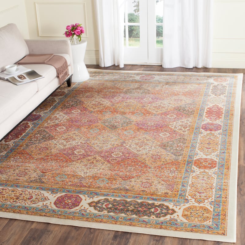 SAFAVIEH Sevilla Slobodka Traditional Oriental Viscose Rug - 9'6" x 13'1" - Ivory/Multi