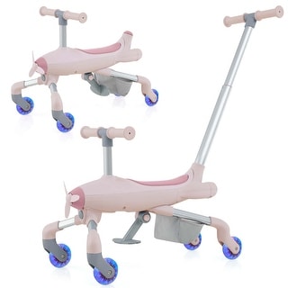 Costway 2-in-1 Kids Ride-on Push Car with LED Lighted Wheels Removable - See Details