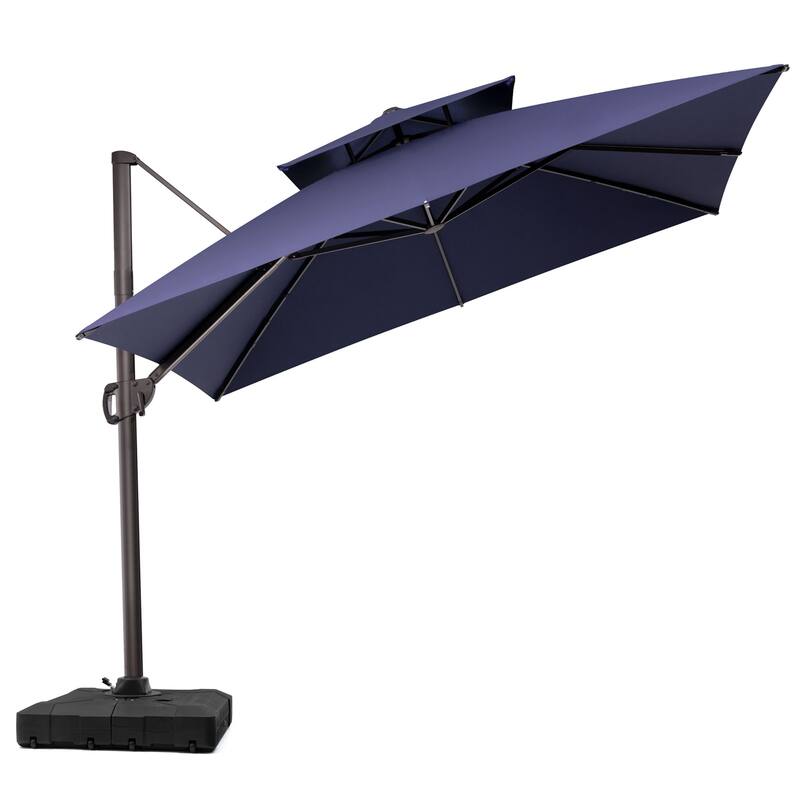 VredHom Outdoor Square Patio Cantilever Umbrella with Base Stand