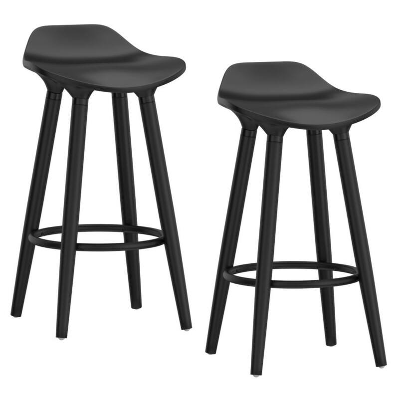 Curved Seat Counter Stool - 29.25" - Set of 2 - Black