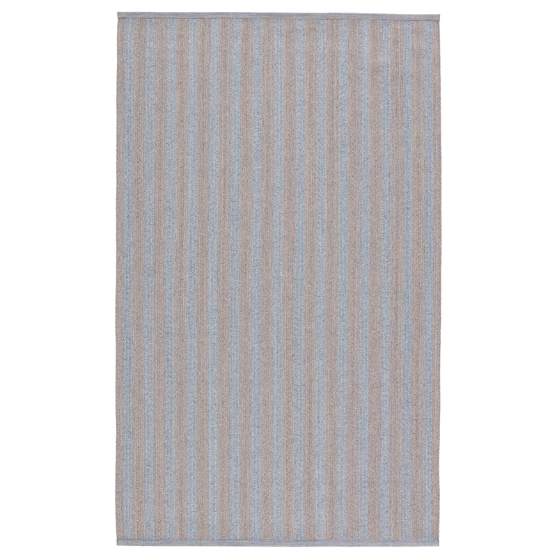 Crew Indoor/ Outdoor Striped Area Rug - 4' x 6' - Light Blue/Taupe