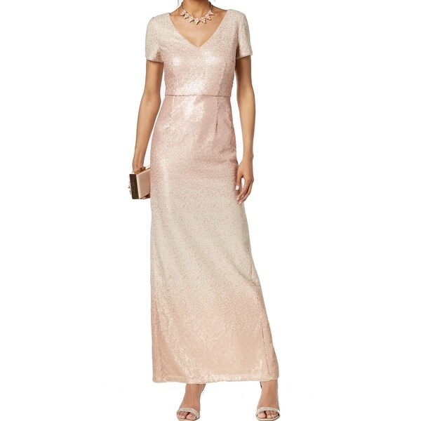 pink ombre sequin dress