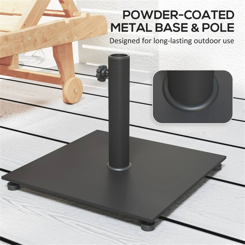 Heavy Duty Metal Umbrella Base with Adjustable Pads for Outdoor Patios and Gardens Fits 1.5 to 1.9 Inch Poles