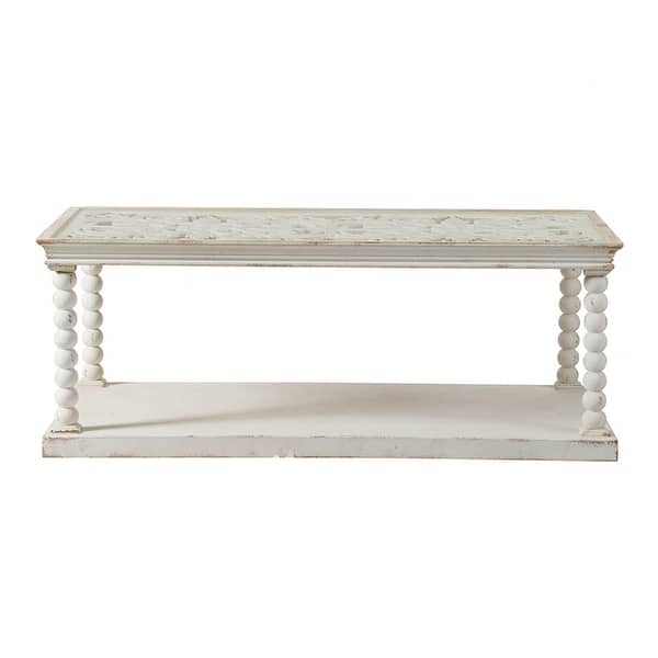 Antique White Scroll Top Wooden Coffee Table On Sale Overstock 29630529
