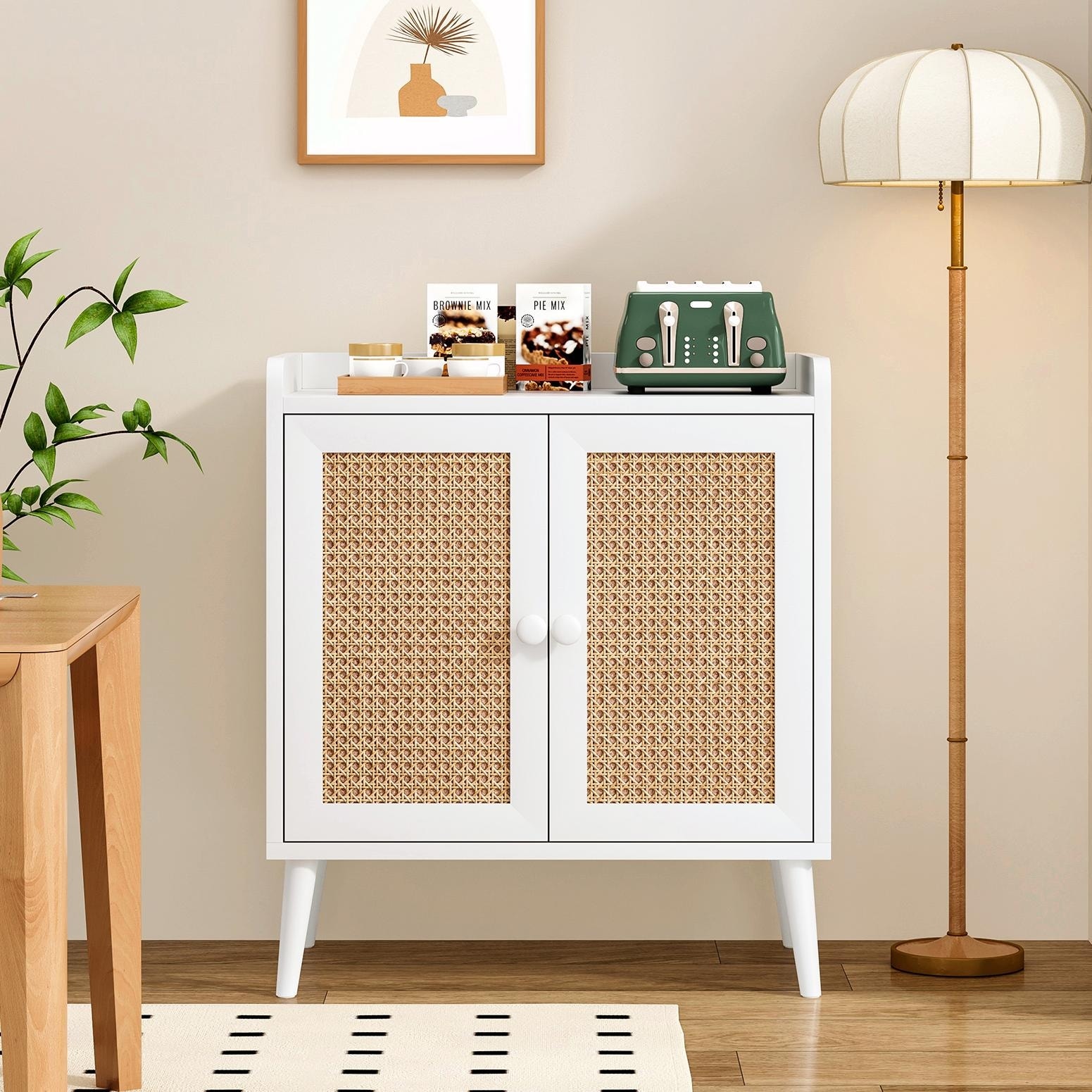 Rattan Sideboard Buffet Cabinet - Storage Liquor Bar Console