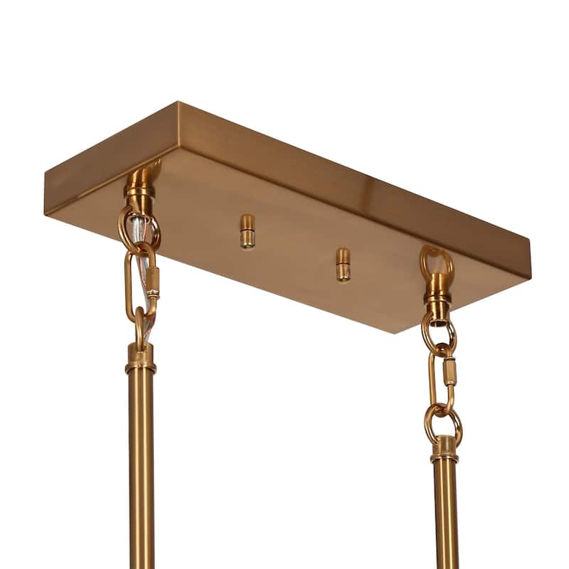 Bola Modern Gold 5-Light Linear Chandelier Globe Glass Kitchen Island Lights - L 38" x W5" x H 7.4"