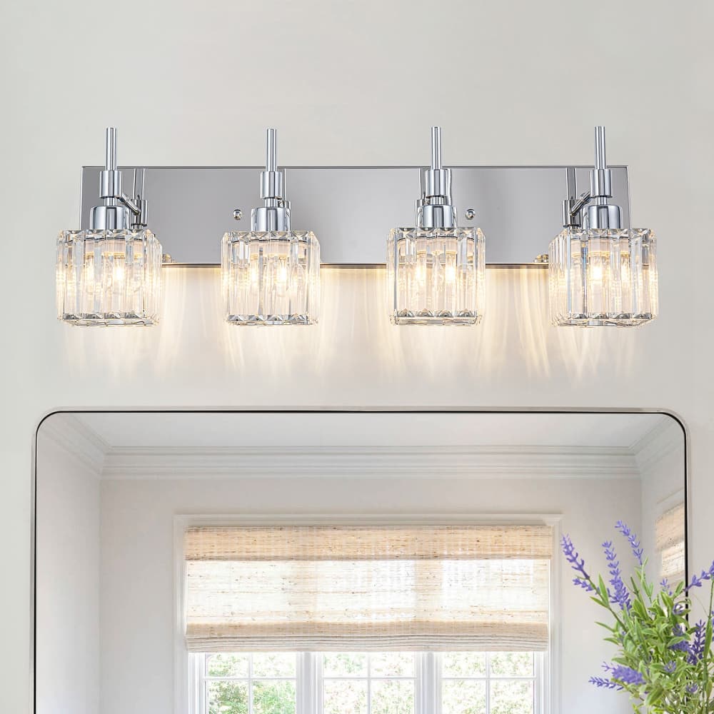 Ora Modern Dimmable Crystal Bathroom Light Fixtures Over Mirror Glam Vanity Lights