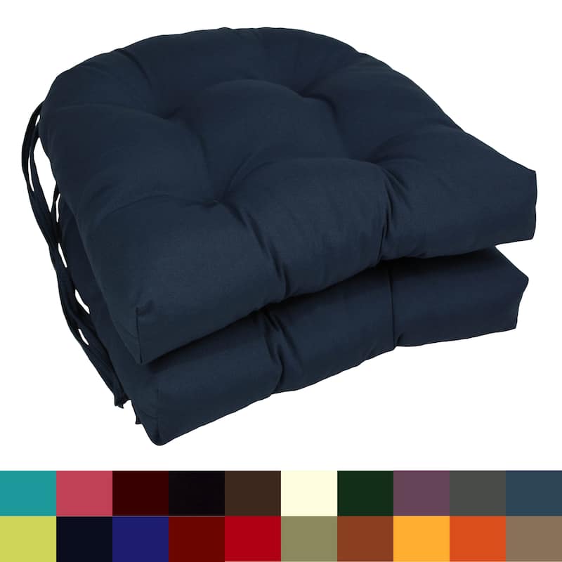 16-inch U-Shaped Indoor Twill Chair Cushions (Set of 2, 4, or 6) - 16" x 16"