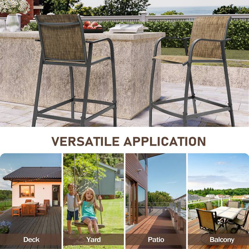 Pellebant Outdoor Bar Height Barstools Dining Chairs
