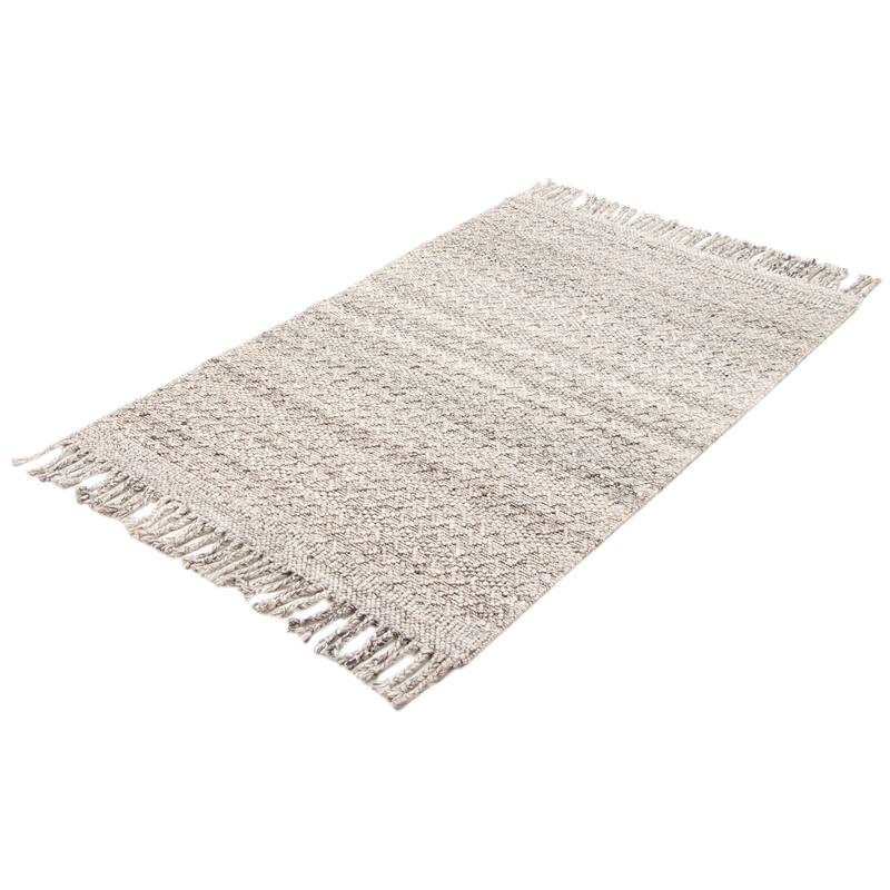 ECARPETGALLERY Braid weave Sienna Grey Wool Rug - 5'0 x 7'10