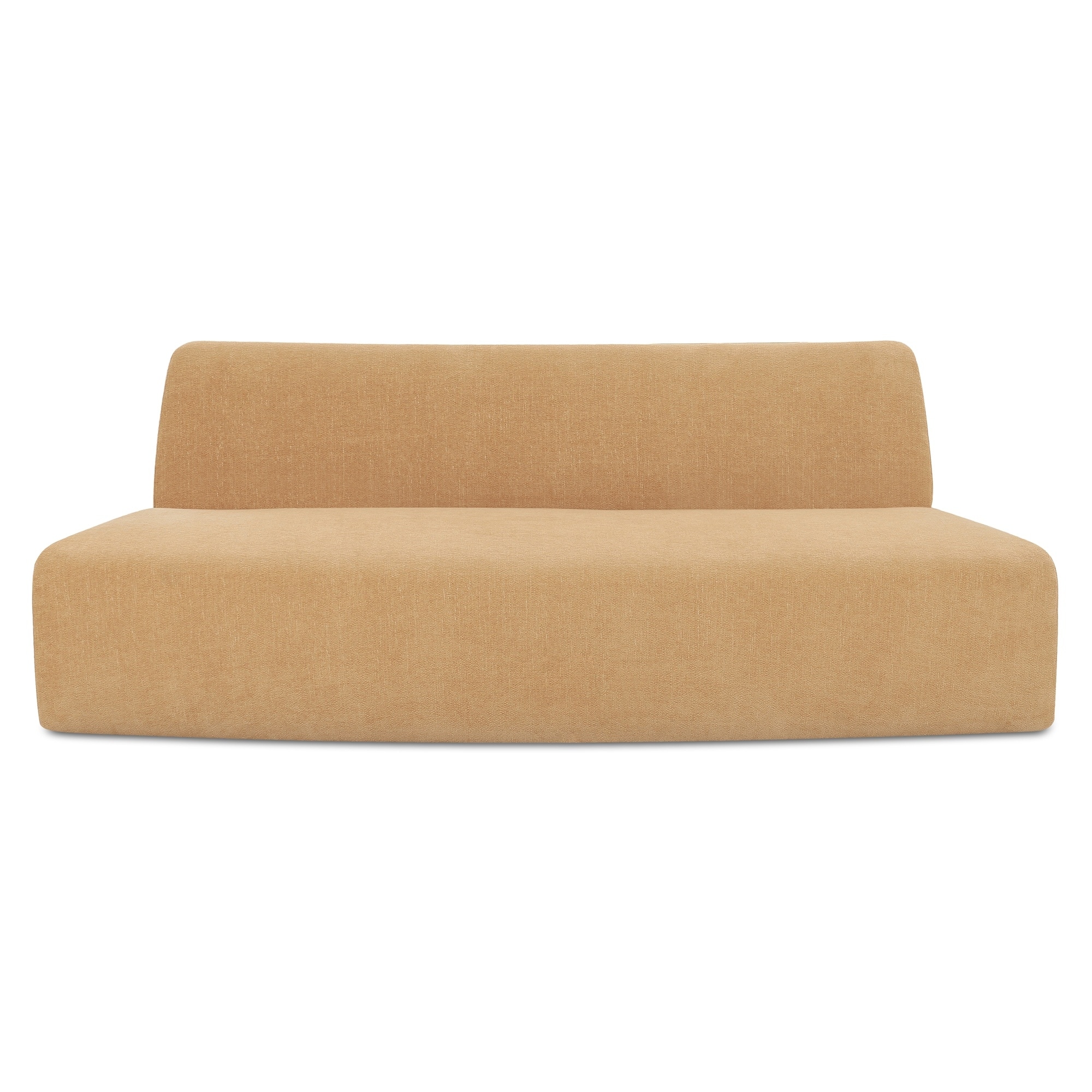 Vera Convex Modular Sofa, Polyester Fabric, Plywood Frame, Two Components, Seats 2, Golden Yellow