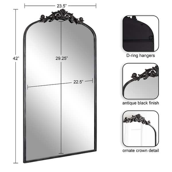 dimension image slide 9 of 15, Kate and Laurel Arendahl Traditional Baroque Arch Wall Mirror