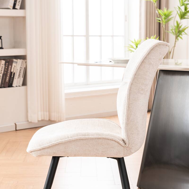 Dining Chairs Set of 2, Armless Kitchen Chairs, Soft Cushion