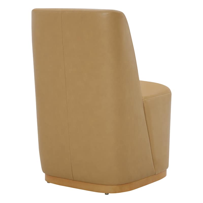 Brian Modern Dining Chairs with Casters&Wood Base Set of 2