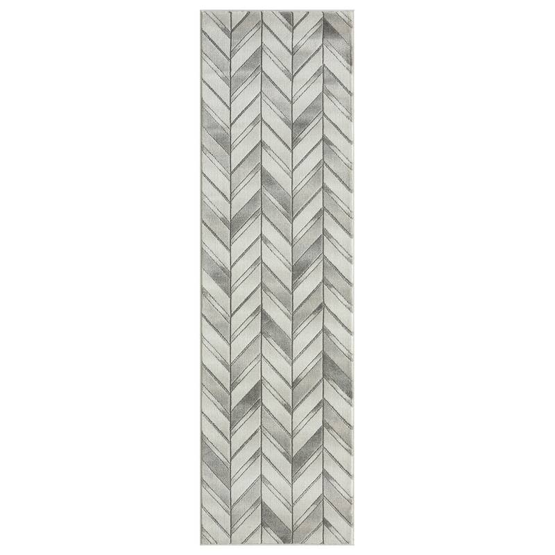 Brooklyn Collection Abstract Chevron Area Rug - 2'2'' X 7'8''
