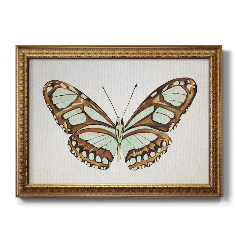 Mint Butterfly I Premium Framed Canvas- Ready to Hang - 18X27 - Gold