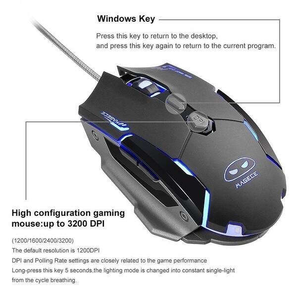 Magece G2 Gaming Mouse 3200 Dpi Led Optical Usb Wired Gaming Mice 7 Buttons Overstock 20714364